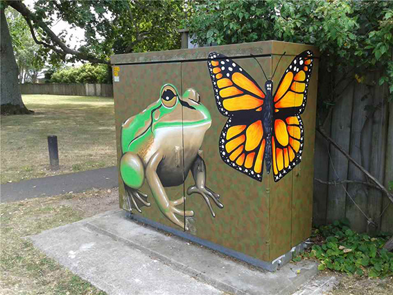 Cabinet art painted by Laura Hodson at Hukanui Road, Chartwell