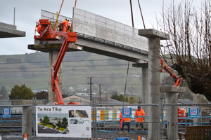 Milestone work begins on Te Ara Tika overbridge
